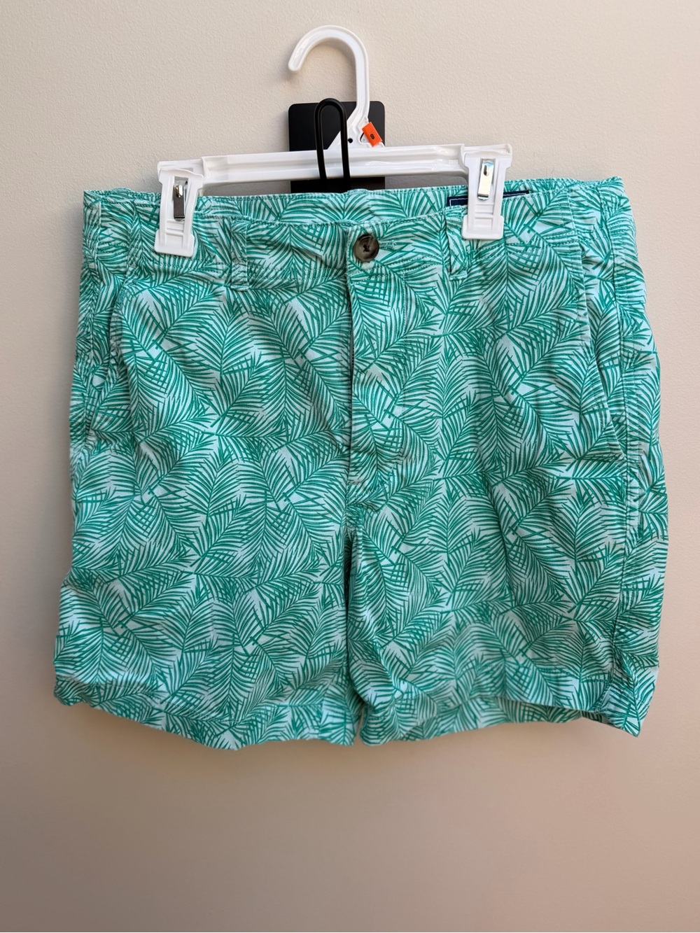 Vineyard Vines Teal Leaf-Print Island Shorts Men’s 30